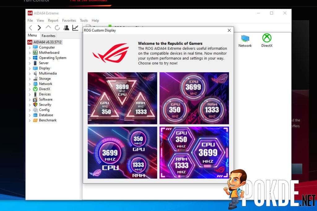 ROG Ryujin II 360 review AIDA64 preset layout