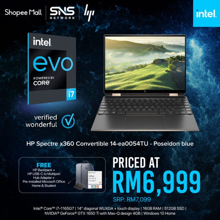 Intel® Evo™ laptops are designed to satiate all your modern computing needs! - 33 HP Spectre x360 14 RM6999