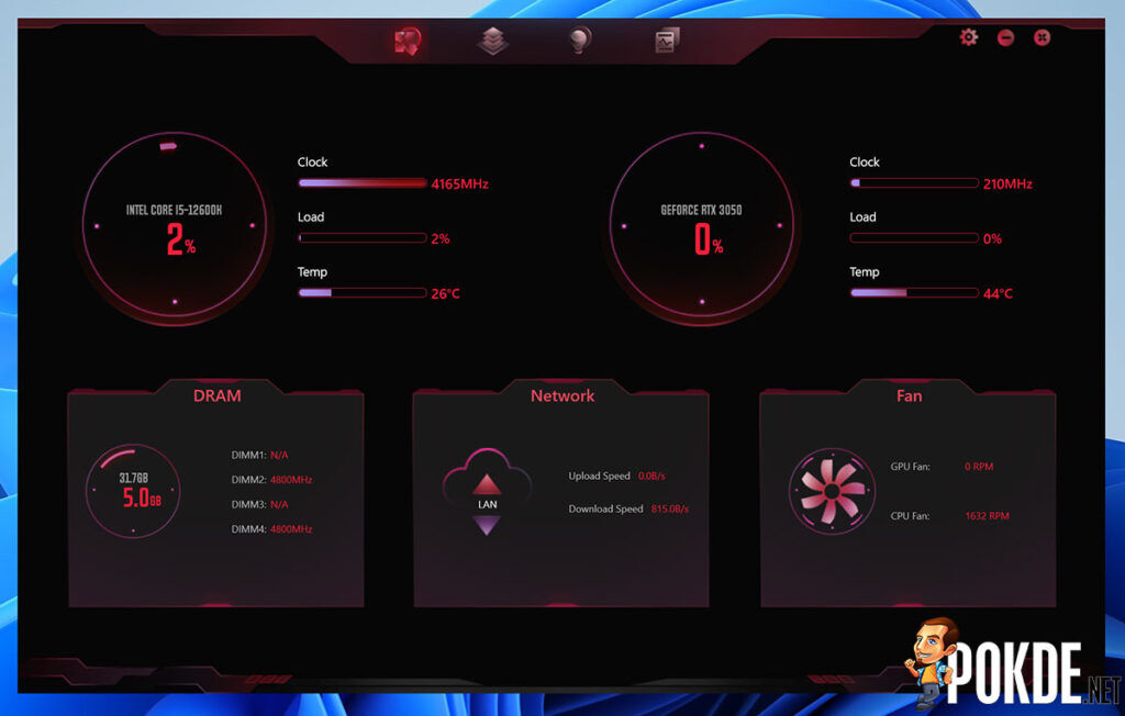 COLORFUL iGame GeForce RTX 3050 Ultra Duo W OC Review — one for the compact white builds - 30 COLORFUL iGame GeForce RTX 3050 Ultra W DUO OC Review iGame Center PC monitoring