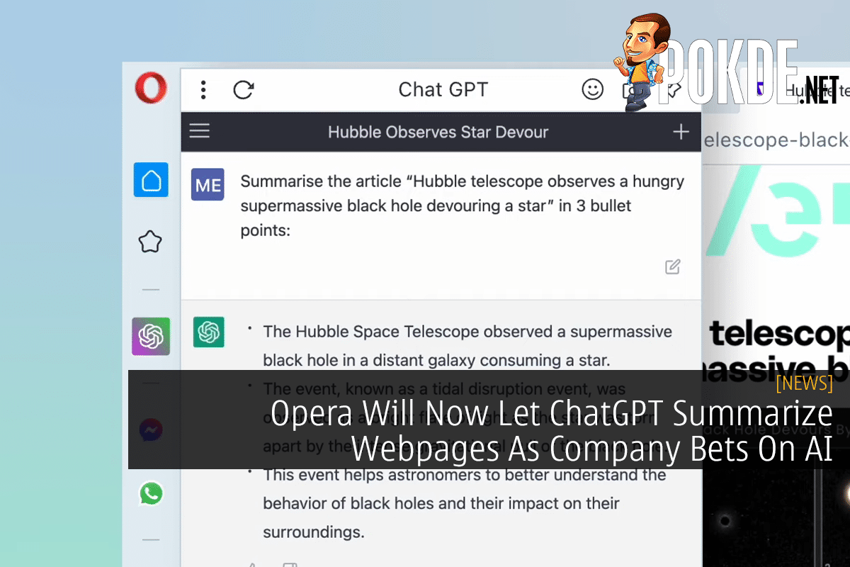 Opera Will Now Let ChatGPT Summarize Webpages As Company Bets On AI - 19