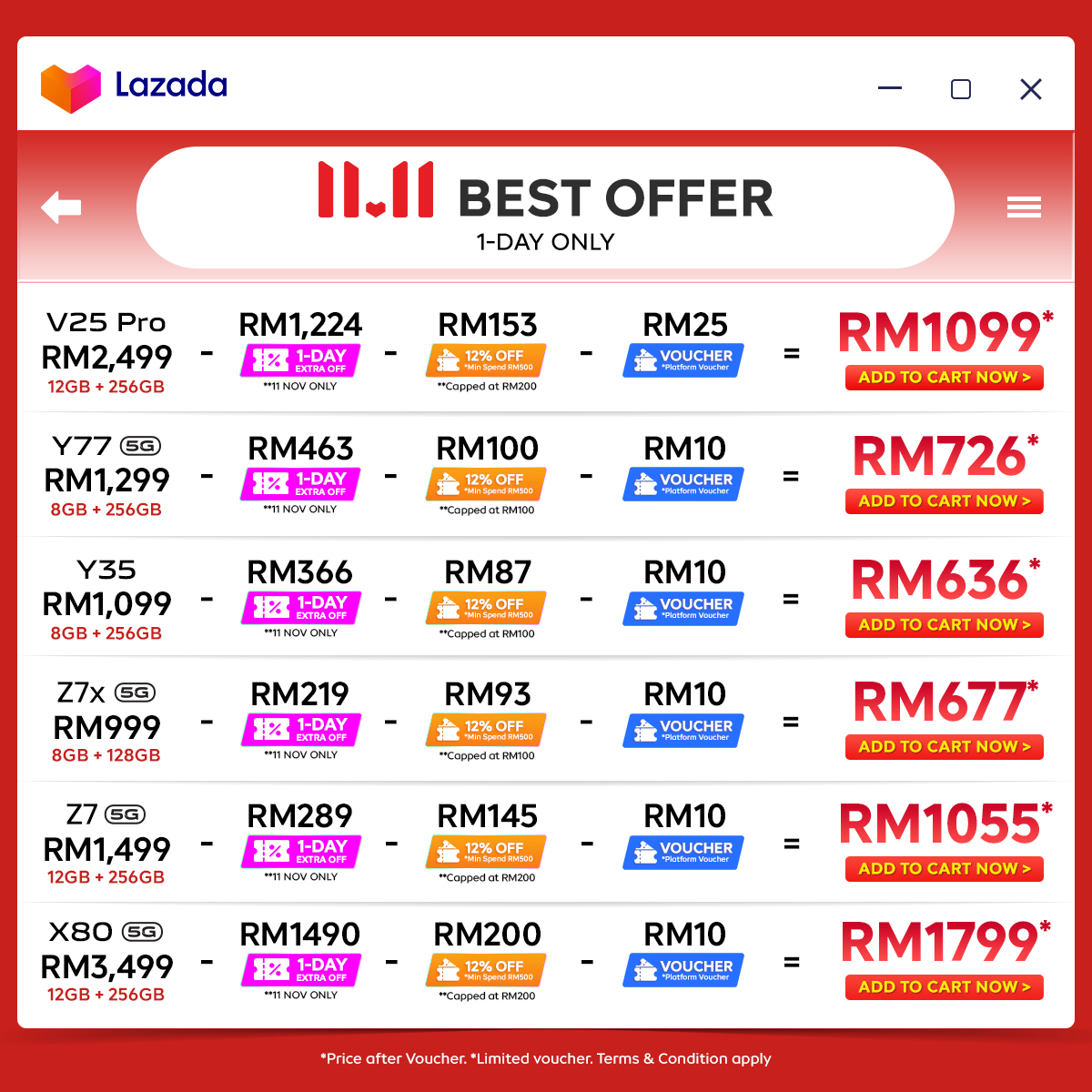 vivo x Lazada 11.11 Sale: Up To 50% Off On Select Models - 15 vivo x Lazada 11.11 Sale: Up To 50% Off On Select Models